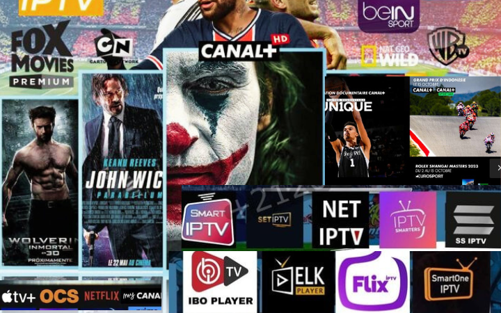 iptv Canada interface showcasing premium channels, PPV events, latest movies, and streaming icons like Netflix, Hulu, Amazon Prime