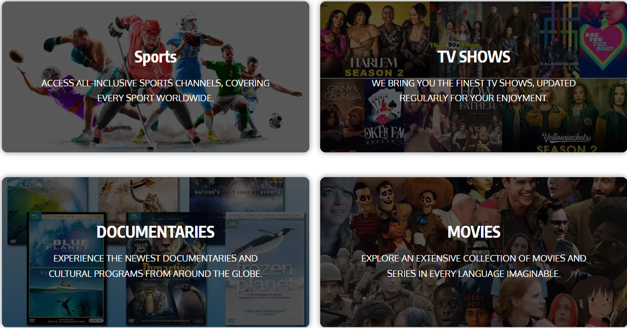 watch all wrorldwide sports events, movies, series, tv shows with our canadian iptv subscription